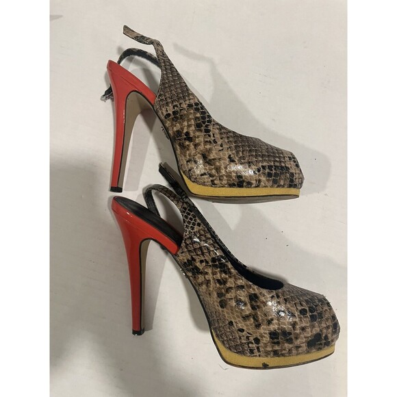 Rock & Republic Snake Skin Pattern Stiletto Heels Shoes 6.5 Sexy She-Boss - Picture 6 of 16